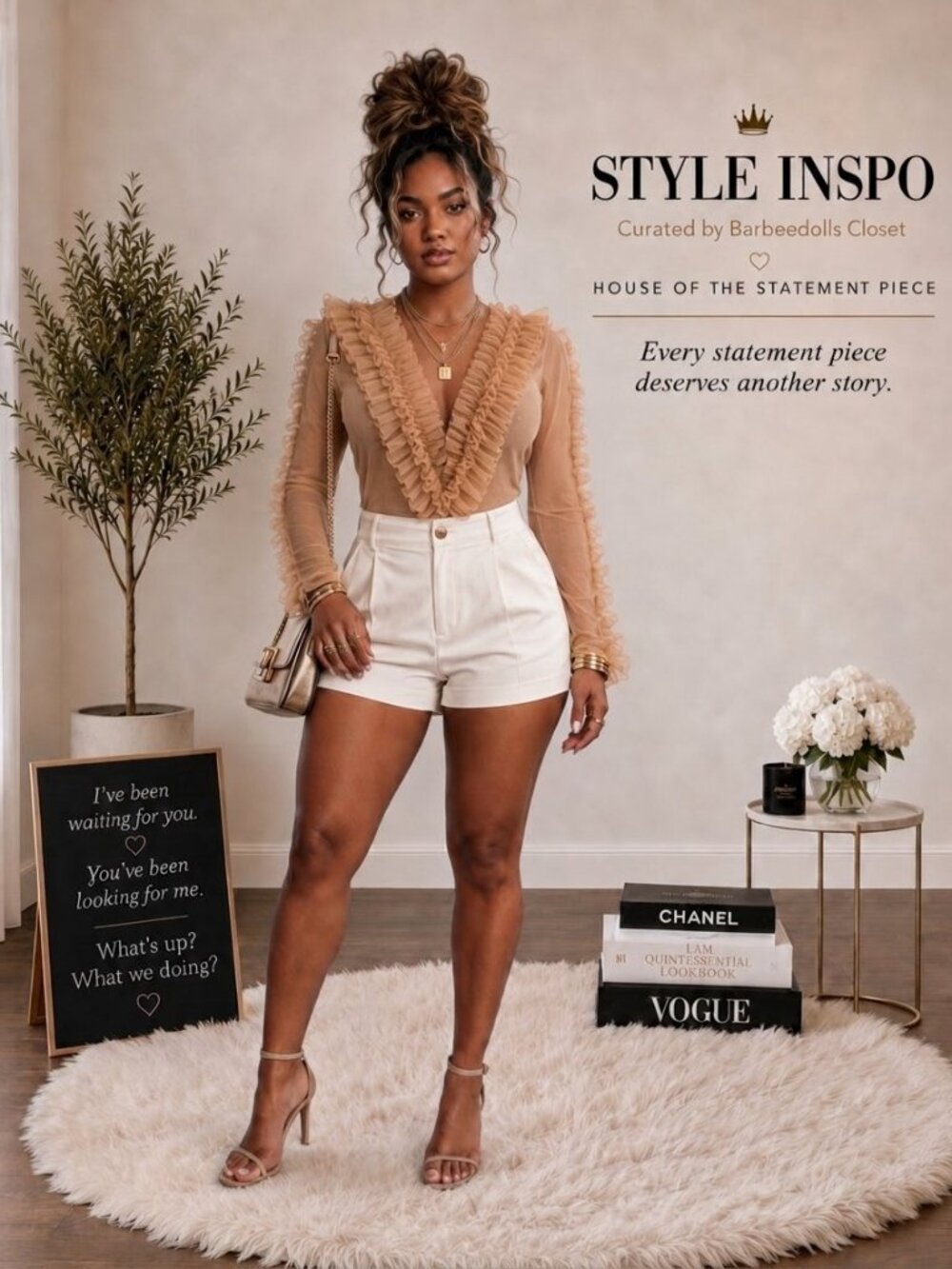 248 | Gracia Sheer Ruffled Bodysuit Nude M